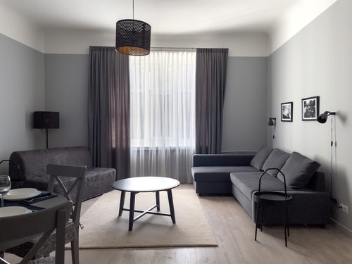 Monochrome 1-bedroom apartment in Riga Old Town
