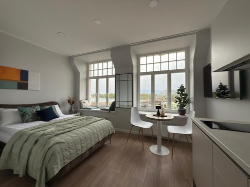 Bright & Cozy Studio Overlooking the River