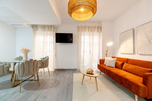 Estiloso apartamento con terraza compartida