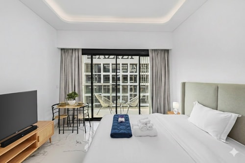 French Riviera Style Apt | Pool, Gym & Chic Vibe, photo 1 of 27