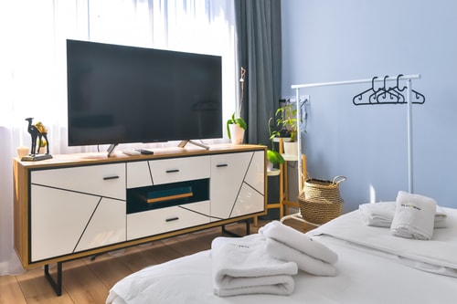 〰The Blue Apartment  1BD with Artistic Design 4 Flat Manager Booking