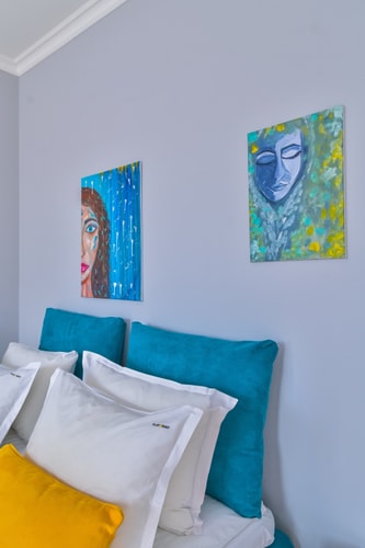 〰The Blue Apartment  1BD with Artistic Design 6 Flat Manager Booking