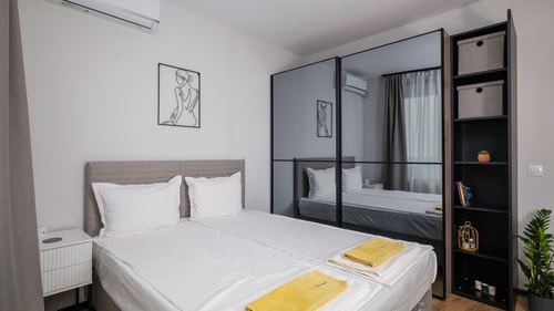 Aziz Drujba 1BD · Fresh & Modern Apartment with Balcony 3 Flat Manager Booking