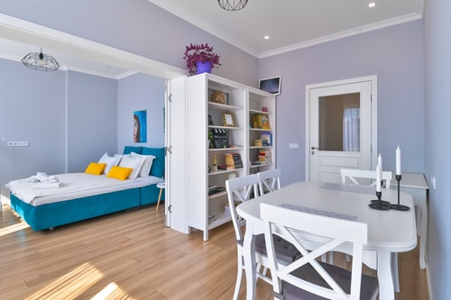 〰The Blue Apartment  1BD with Artistic Design 1 Flat Manager Booking