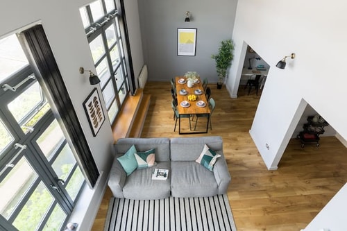 Loft Penthouse Canal view, gated Parking, Mezzanine