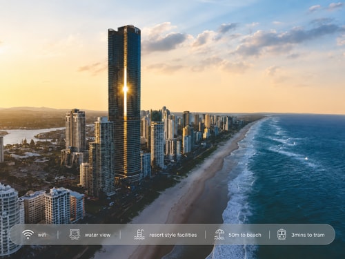 45th-Floor Waterview 2Bedroom | 3-Min Walk to Tram 5 Serain Residences