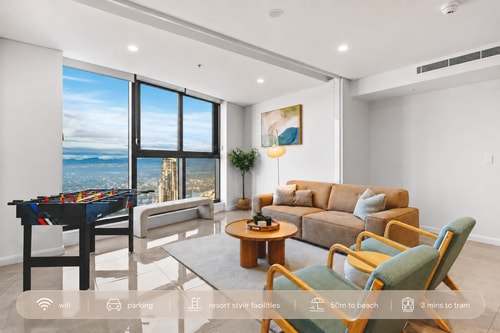 Ocean & City View | 3BR Beachside Escape Floor 62 0 Serain Residences