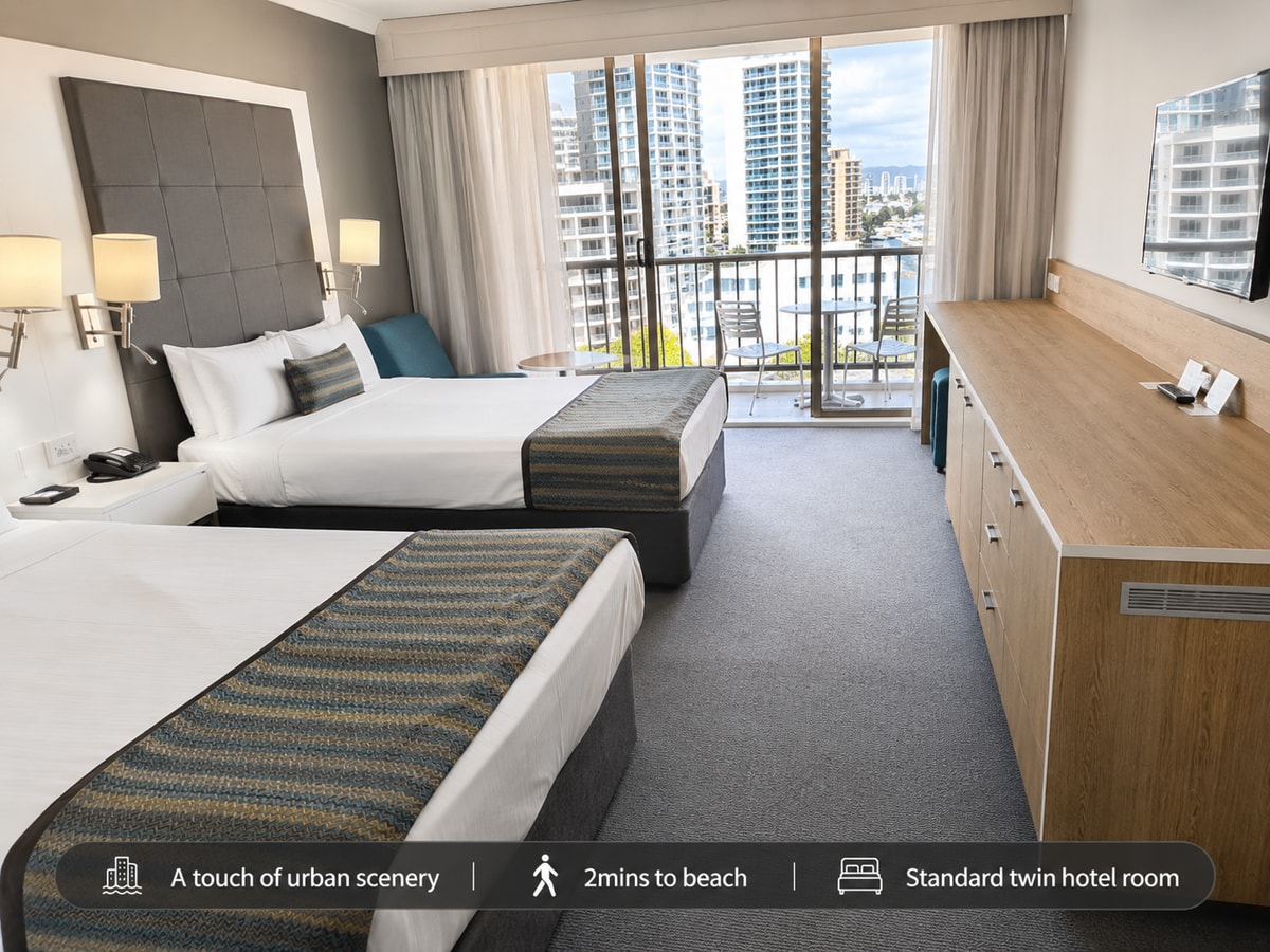 Comfy 2Double-bed Suite in Central Surfers | Max 4 Serain Residences