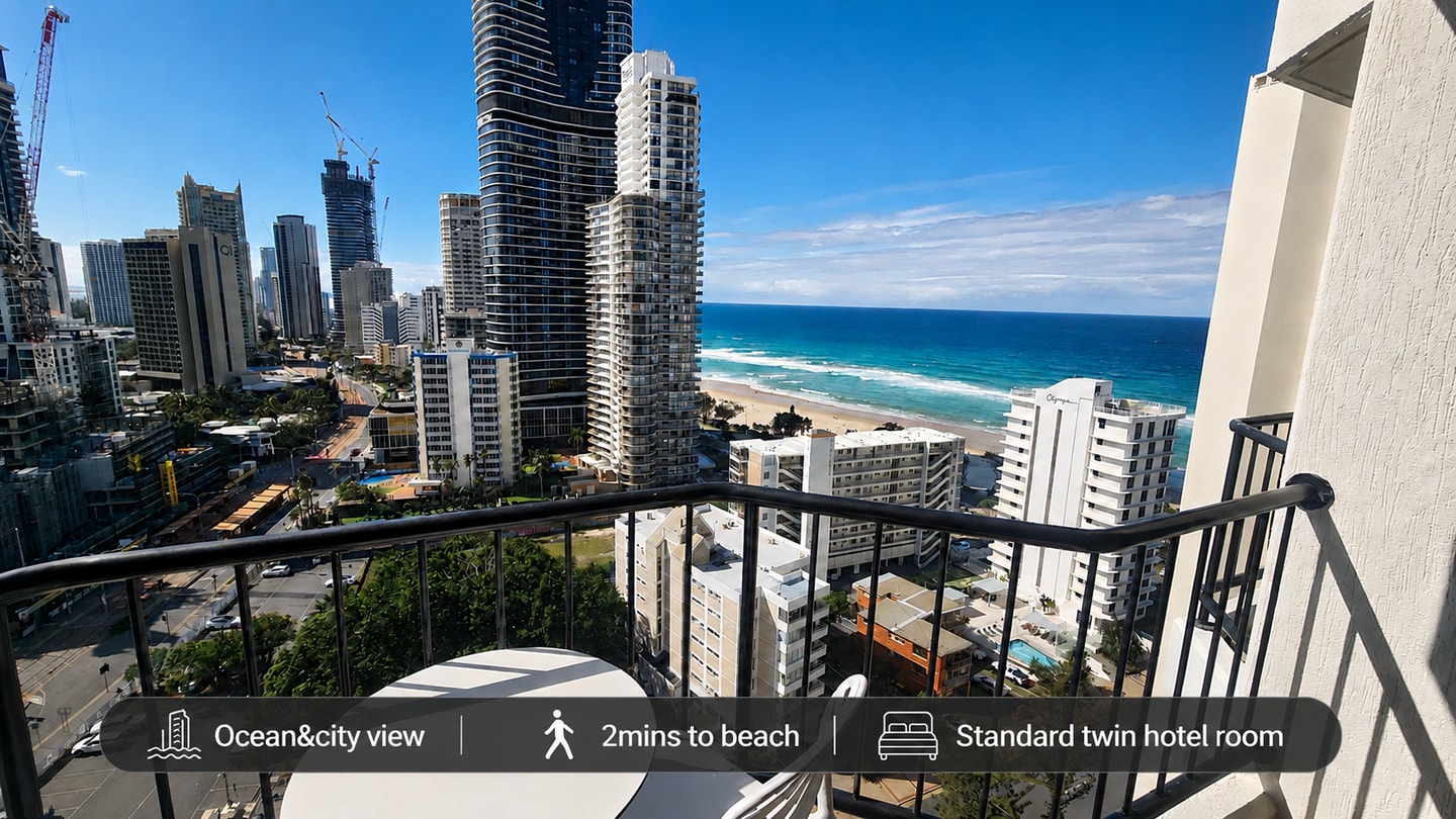 Cozy 2 Double-bed Room | 2-minute to Surfers Beach Serain Residences