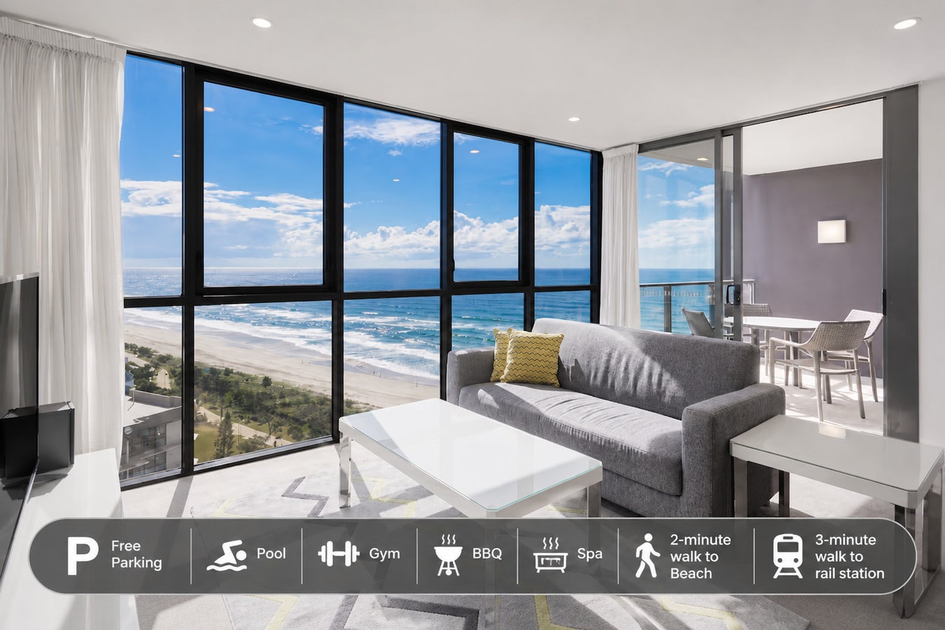 Lvl19 Stunning Ocean View 1BR  | 50m to Beach 21 Serain Residences