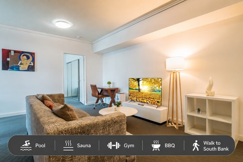 Modern 2BR in Brisbane CBD | Pool | Gym | Parking 0 Serain Residences