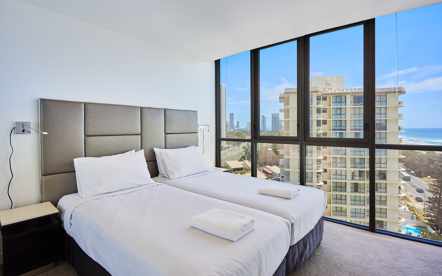 Ocean view beachside 2bedroom Apartment In Surfers 5 Serain Residences