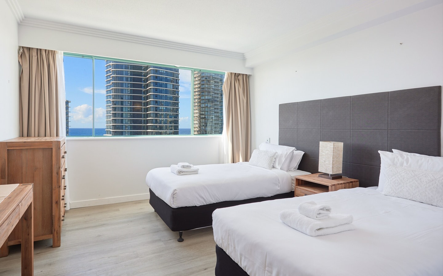Crown Tower hotel room Apt with 2 King Single 1 Serain Residences