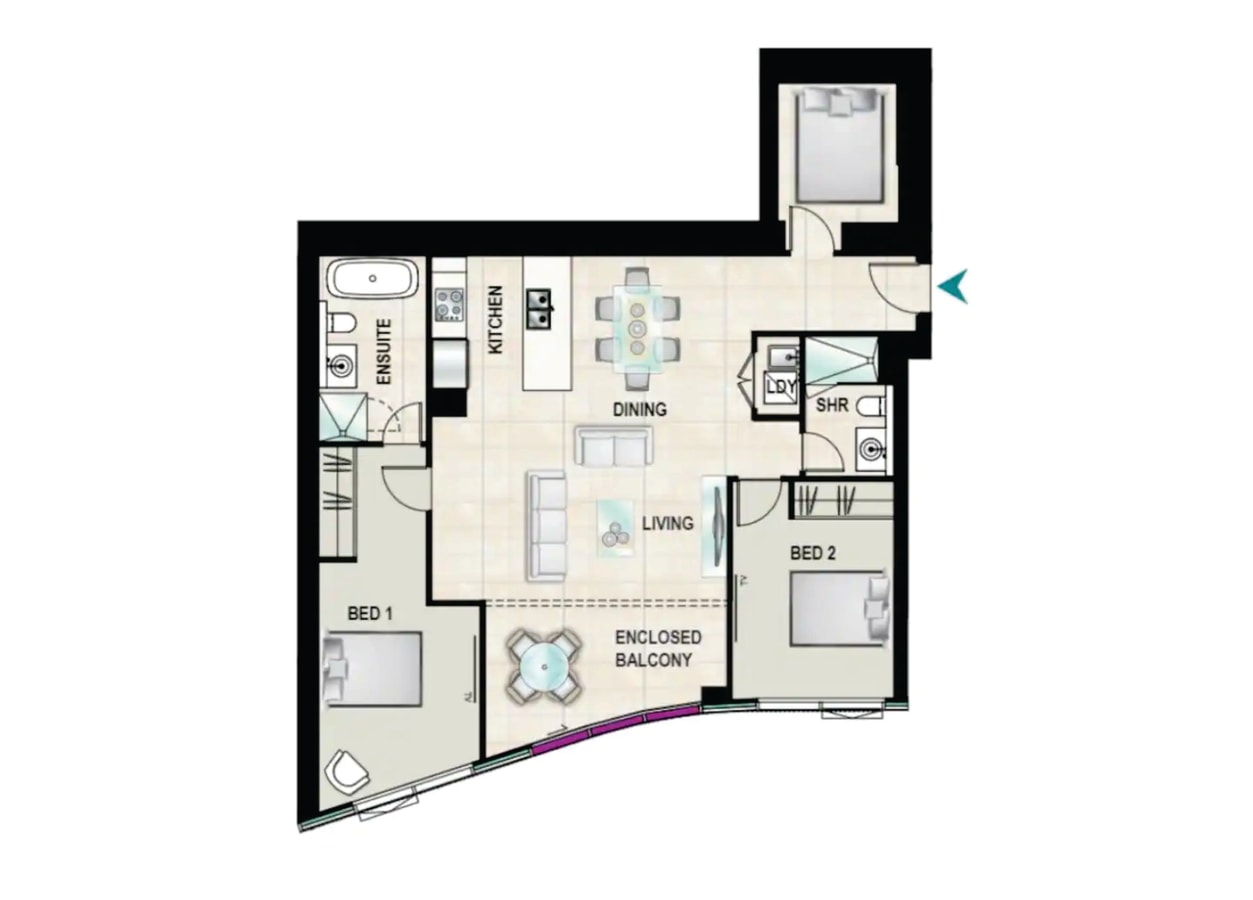 Ocean & City View | 3BR Beachside Escape Floor 62 20 Serain Residences