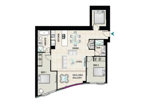 Ocean & City View | 3BR Beachside Escape Floor 62 20 Serain Residences