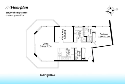 Tw0 bedroom Sea view&beach side Apartment Surfers 9 Serain Residences