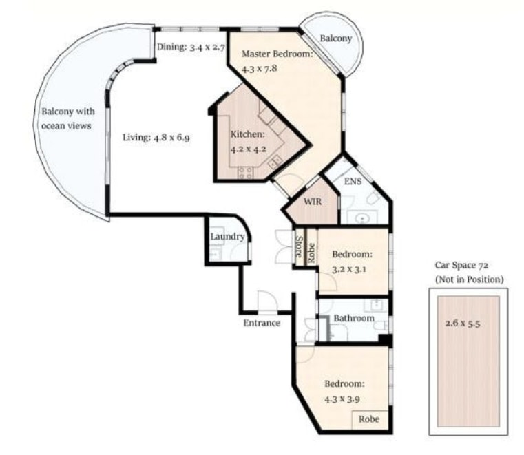 Breathtaking Ocean View 3Bedroom Apt with Parking 8 Serain Residences