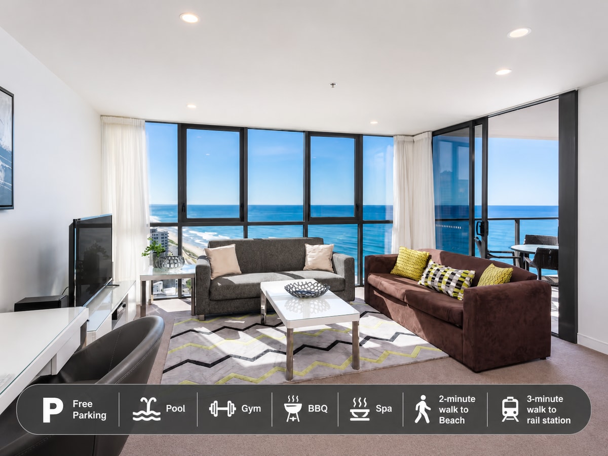 Level 26 1BR | Stunning Ocean View | 50m to Beach Serain Residences