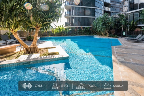 Inner city free parking in building&Prem Netflix 0 Serain Residences