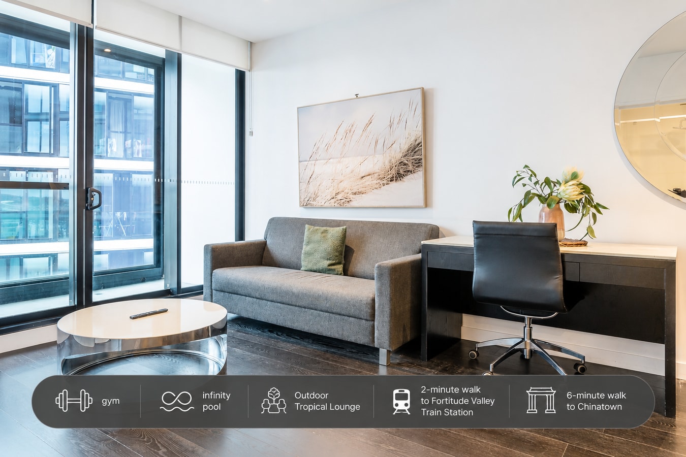 Sunny 1 BR Apartment with Infinity Pool near train Serain Residences