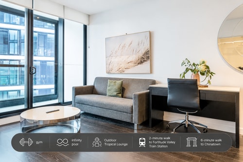 Sunny 1 BR Apartment with Infinity Pool near train 0 Serain Residences