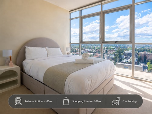 Comfy 1BDR Apt 3 minutes to Train Station Burwood 0 Serain Residences