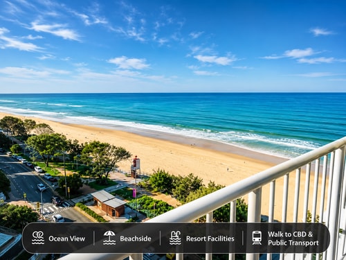 Beachside Ocean View 1BR Apartment Central Surfers 0 Serain Residences