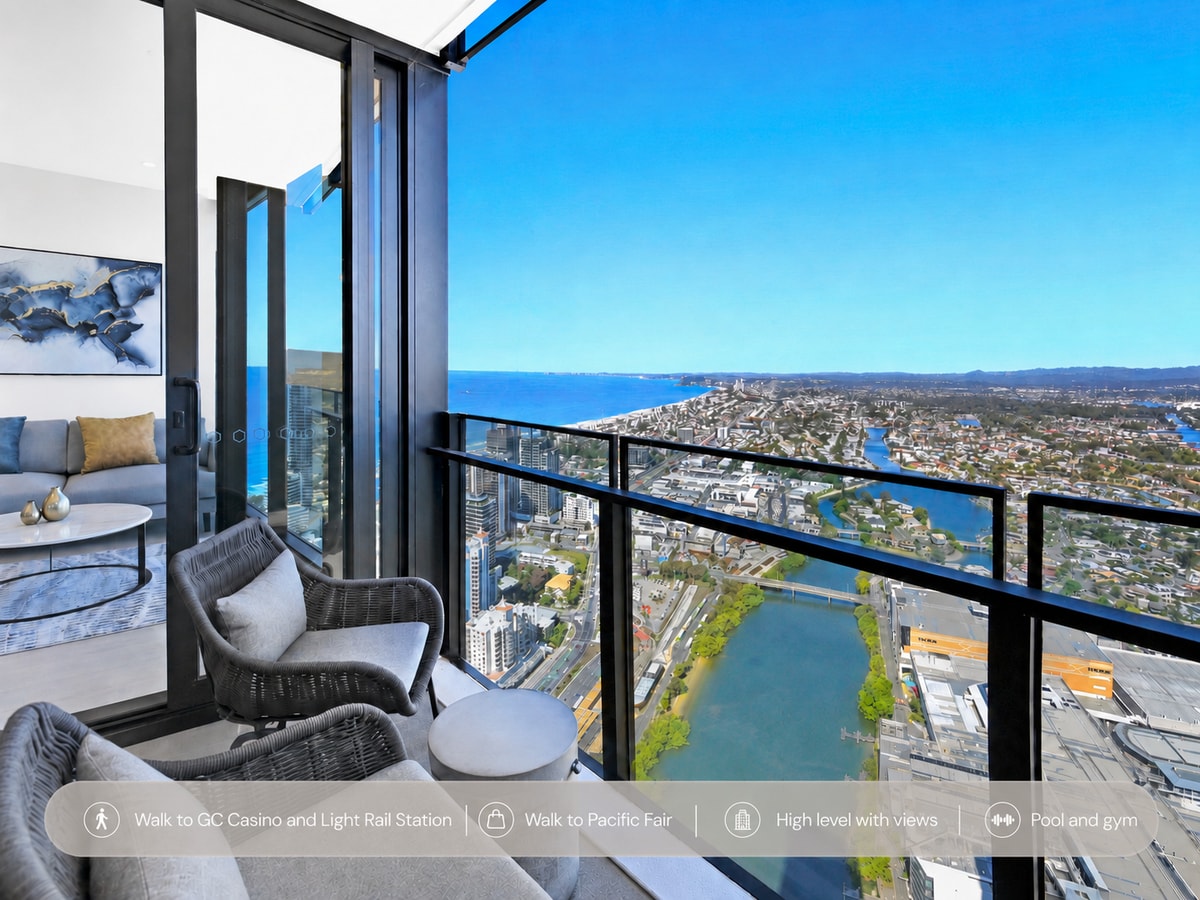 Stunning Water View 1BR  | Steps to Casino & Tram Serain Residences
