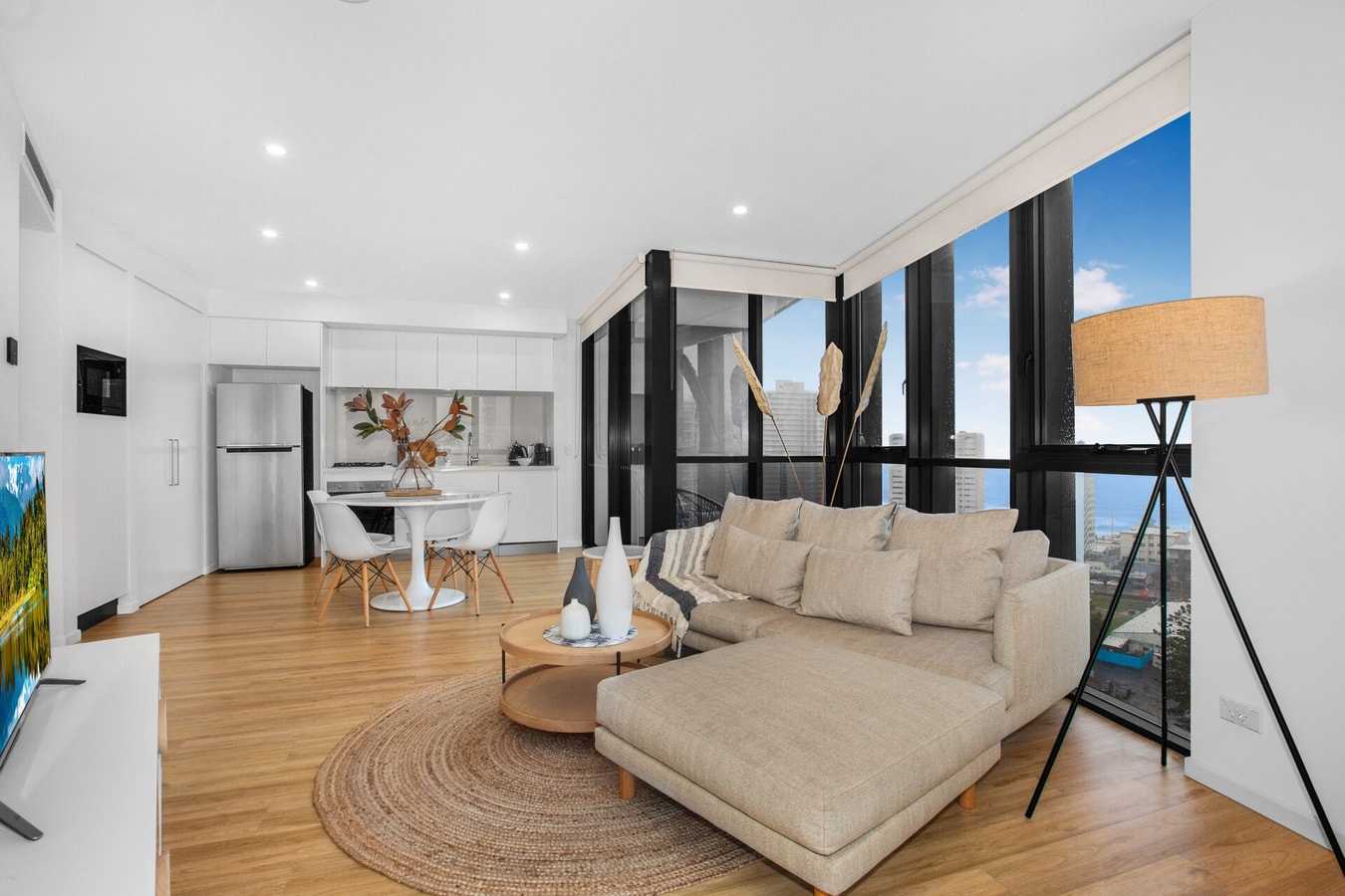 Coastal Escape 1BR Stroll to Beach&Tram | Parking 1 Serain Residences