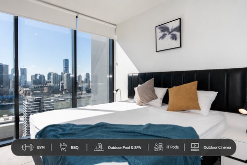 High level Riverview 1BR near South Bank | Parking 0 Serain Residences