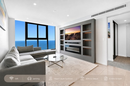 61 Floor Ocean View 2BR | Parking | Walk to Beach 0 Serain Residences