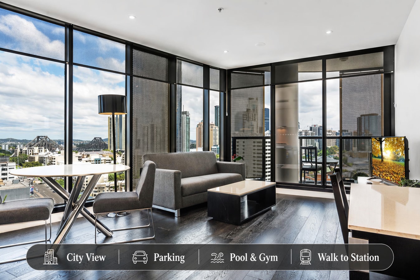 City View 1BR Apartment + Parking&Walk to Station Serain Residences