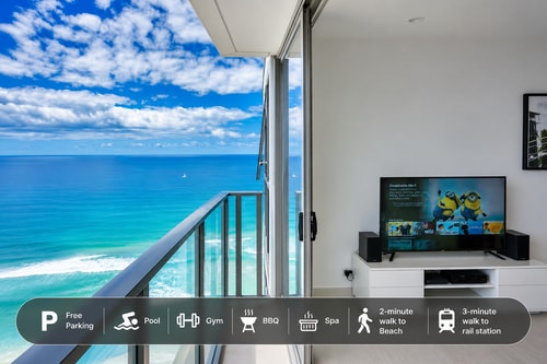 Lvl30 Ocean View 1BR | 4 Guests | 50m to Beach 0 Serain Residences
