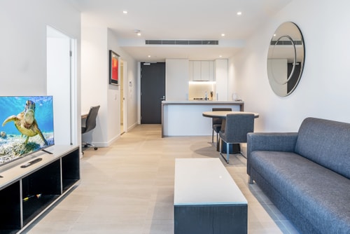 Sunny 1BR Apartment with Rooftop Pool and BBQ 1 Serain Residences