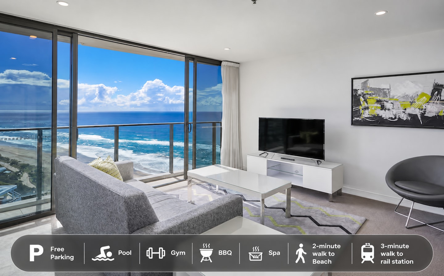 Level 23 1BR | Stunning Ocean View | Walk to Beach Serain Residences