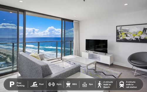 Level 23 1BR | Stunning Ocean View | Walk to Beach 0 Serain Residences