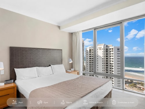 Ocean View King Bed Studio | Steps to Beach & Tram 0 Serain Residences