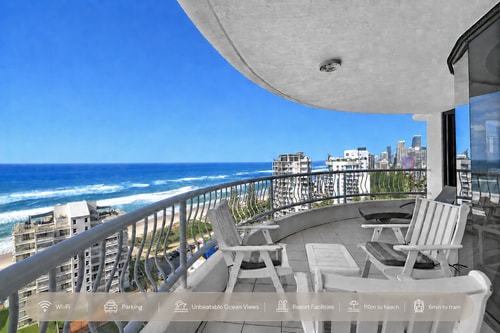 Stunning Ocean View 3BR near Broadbeach | Parking 0 Serain Residences