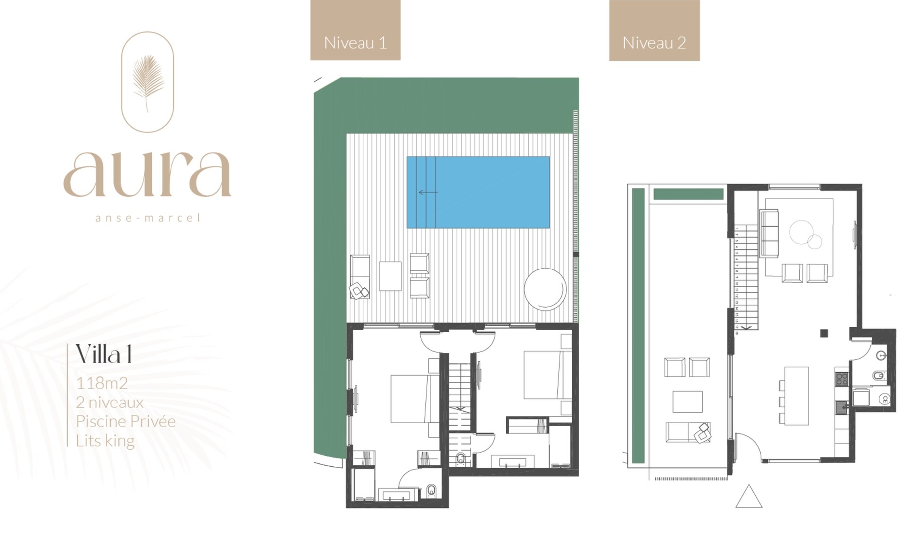 2 rooms with private pool | Villa 1 13 Aura Anse-Marcel