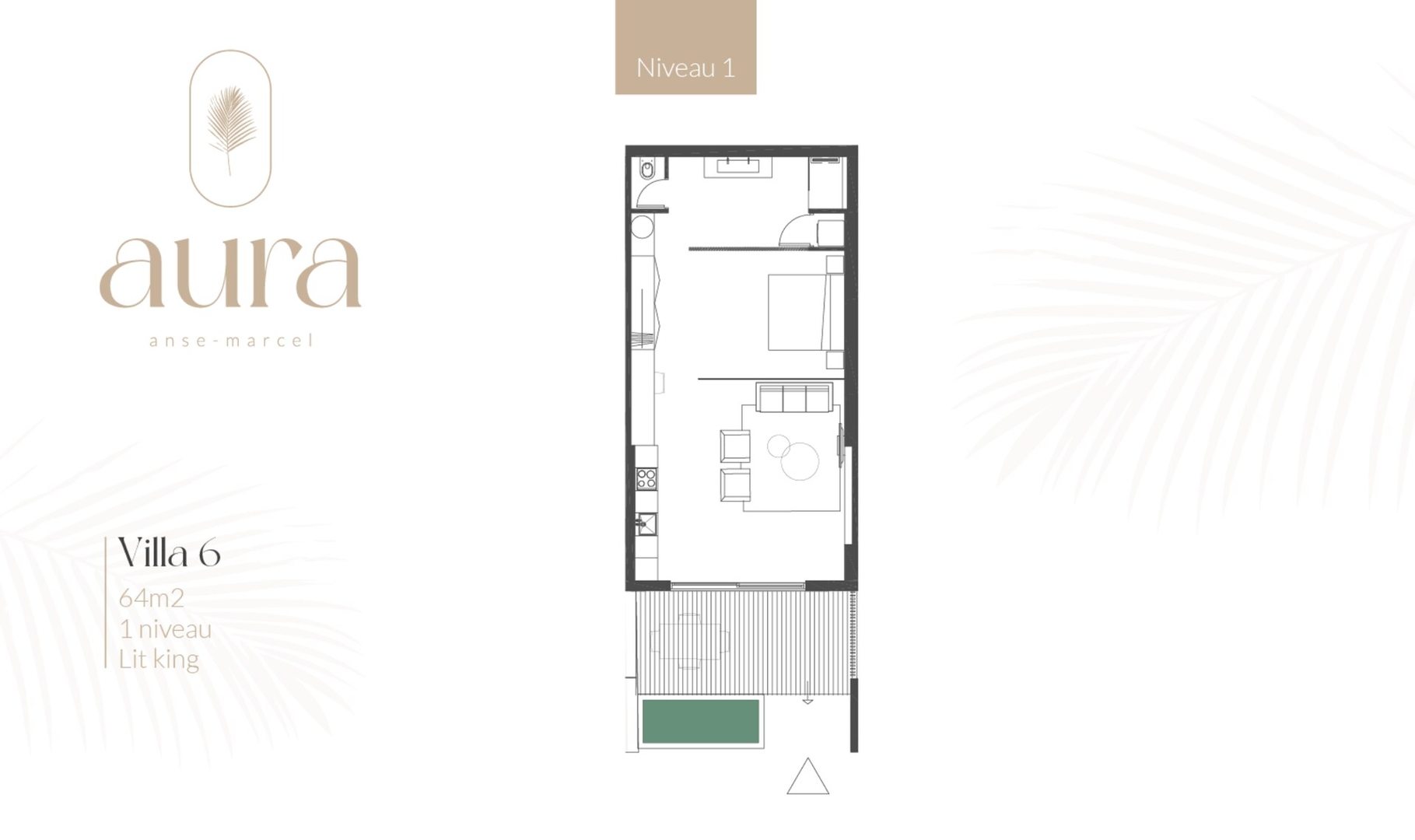 Studio with direct access to the pool | Villa 6 17 Aura Anse-Marcel