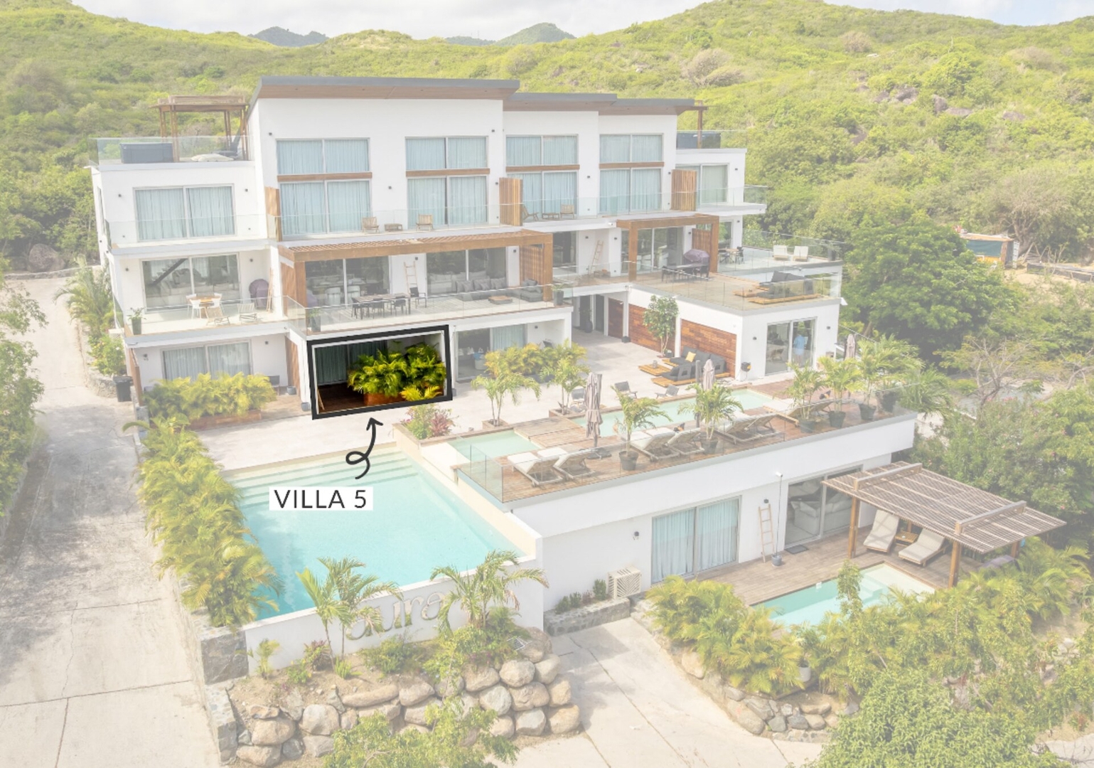 Studio with direct access to the pool | Villa 5 8 Aura Anse-Marcel