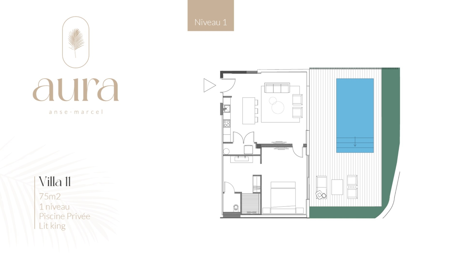 1 room with private pool | Villa 11 11 Aura Anse-Marcel