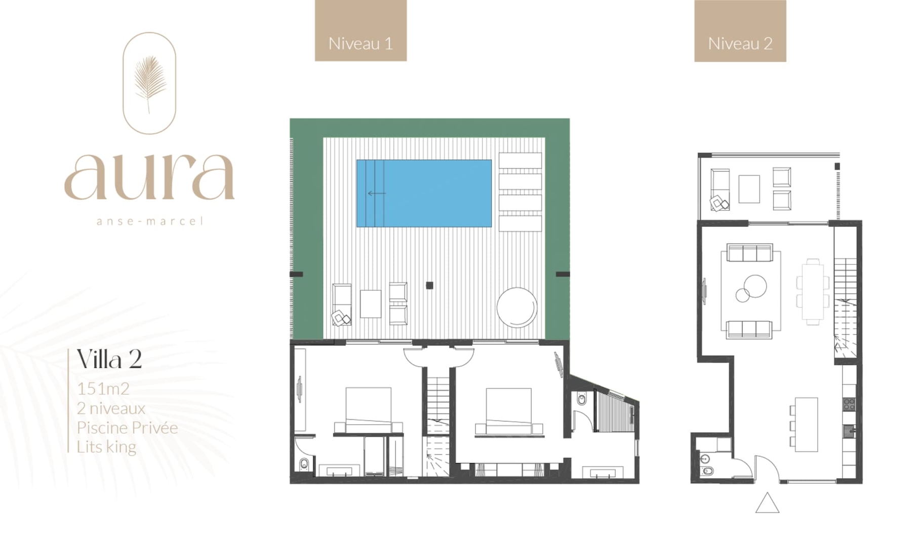 2 rooms with private pool | Villa 2 17 Aura Anse-Marcel