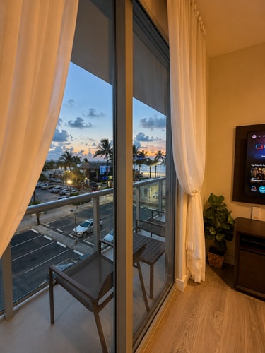 Modern apartment with balcony and partial sea view