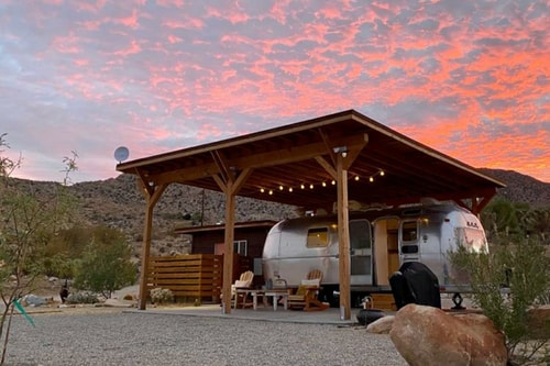 Vintage Airstream near Joshua Tree National Park