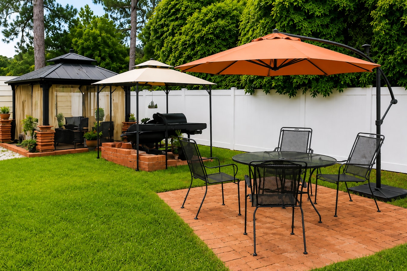 Screened Porch, Gazebo & BBQ