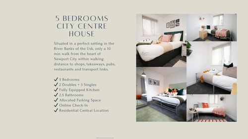 5 Bedroom Home - Sleeps 7 - Newport City Centre 2 Flataway