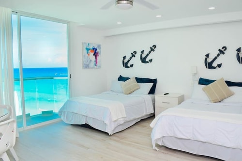 Hermoso estudio sobre la playa,balcon vista al mar relaxico