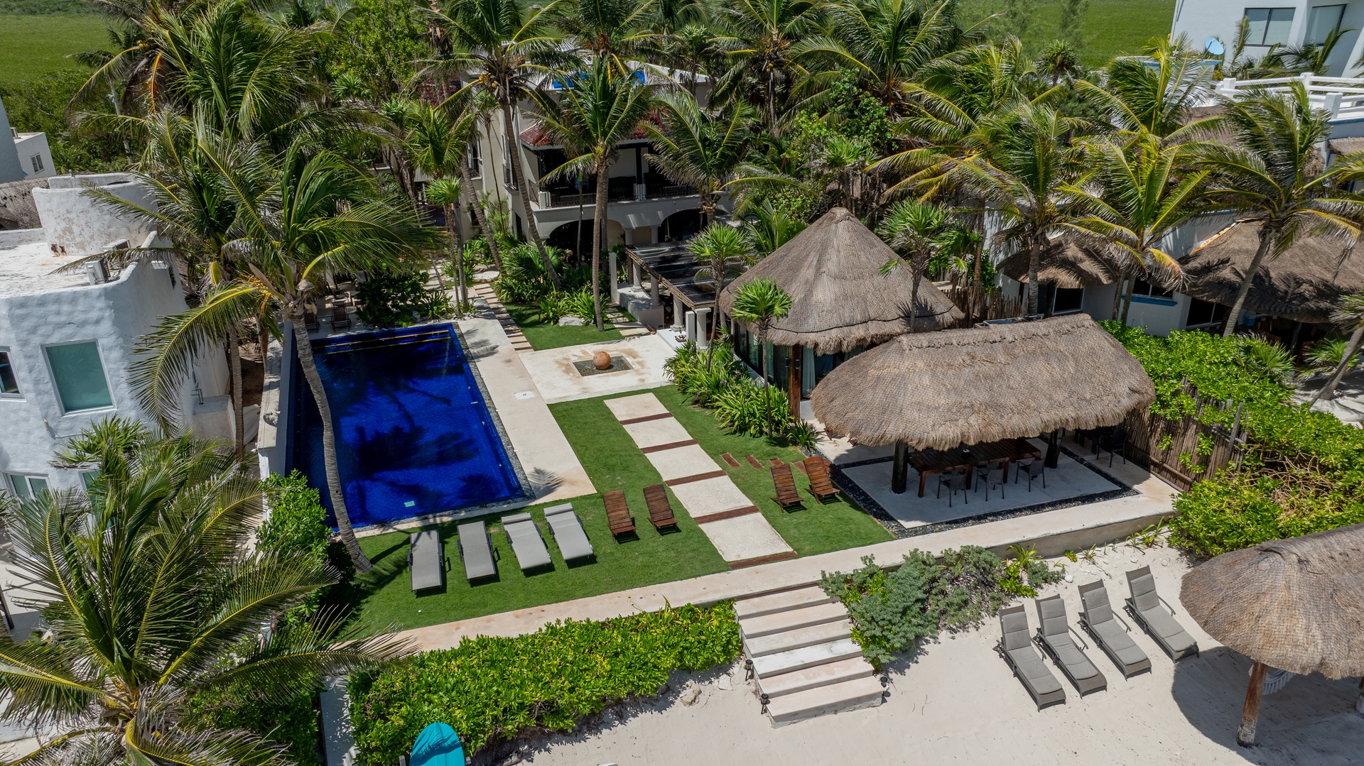 6BR Exclusive Beachfront Villa w/ Pool in Tulum Solmar Rentals