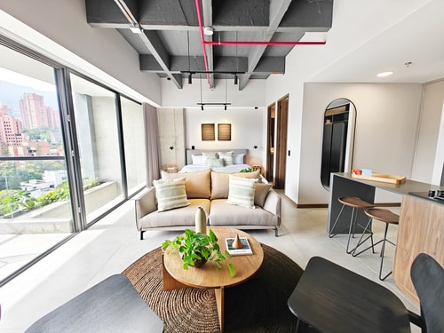 Industrial Flat | Ac | Balcony | Open kitchen